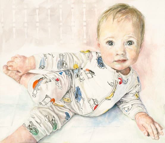 A painting of a baby boy